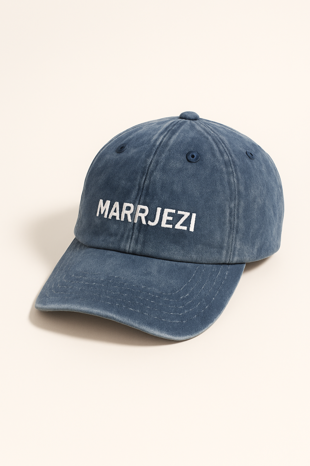 Marrjezi Stonewashed Cotton Cap – Blue