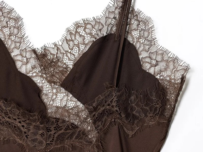 Marrjezi Backless Lace Slip Mini Dress