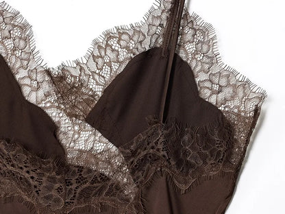 Marrjezi Backless Lace Slip Mini Dress